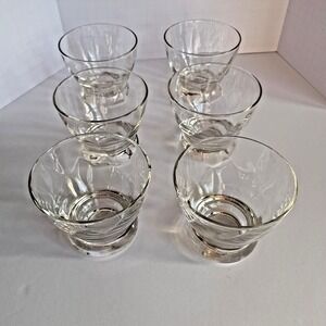 Mid-Century Hand Blown Whiskey Glasses – Optic Swirl – Set of 6 EUC‎